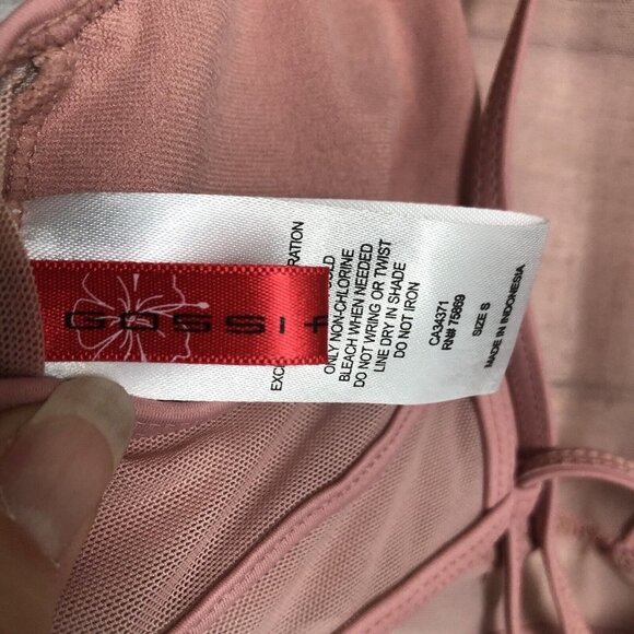 Gossip 2-pc Swim Pink Bikini Sheer Strappy-Backed Size Small - Picture 6 of 13